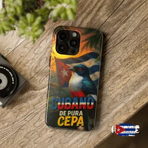 Tough Phone Case TOCORORO CUBANO CULTURA BANDERA DE CUBA Protection Smartphone Casing Customized Design Impact Resistant TPU Lining Polycarbonate Shell Glossy Finish