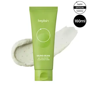 [beplain Official] Skin Detox Cleansing Foam | Korea's No.1 Mung Bean pH-Balanced Cleansing Foam 160ml | Foaming Cleanser for All Skin Types Facial Wash