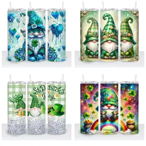 St. Patrick's Day Gnomes Choice (2025) 1 - 20oz tumbler with reusable lid & straw cup