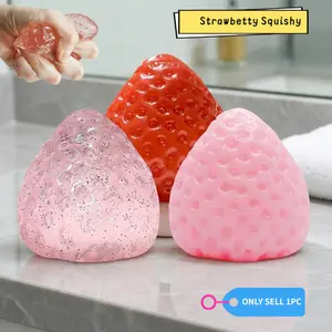 Simulated strawberry squishy toy, ultra-soft cream-like, realistic fruit slow-rebound stress-relief toy, Sensory fidget relief, suitable for adults and children, gift for children and holidays