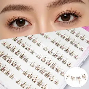 NO.3 Self Adhesive DIY Bottom Lashes  Brown Bottom Lash Clusters DIY Bottom Lashes Lightweight Natural Look Easy Application