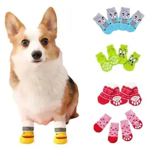 Anti-Slip Pet Socks Set for Small Dogs & Cats, Protects Paws, Perfect Christmas Gift, Durable Non-Skid Design, Nylon Material