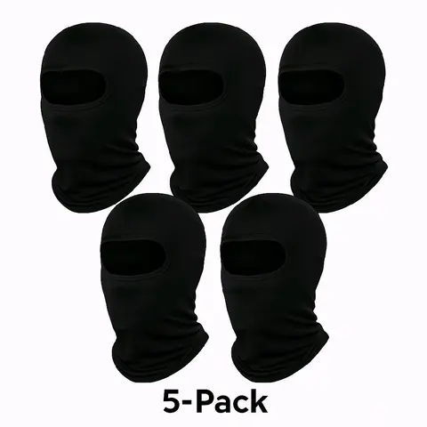 5-Pack Full Face Balaclava stretchable fabric available in various colors