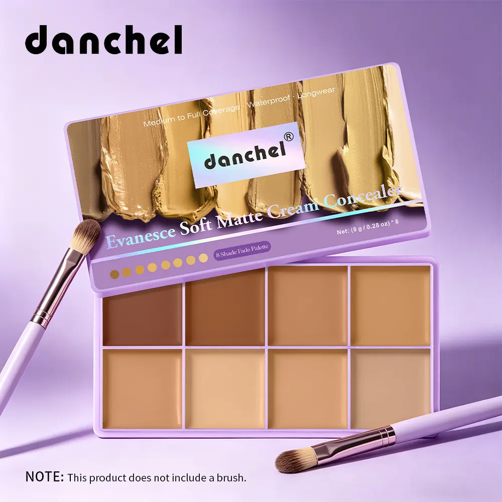 8-Color Matte Finish Concealer Palette, Corrector Concealer, Color-Correcting & Contour Highlighting, Waterproof, Covers Dark Tattoos, Ideal for Daily Commute, Full-Coverage Concealer Cosmetic backtoschool