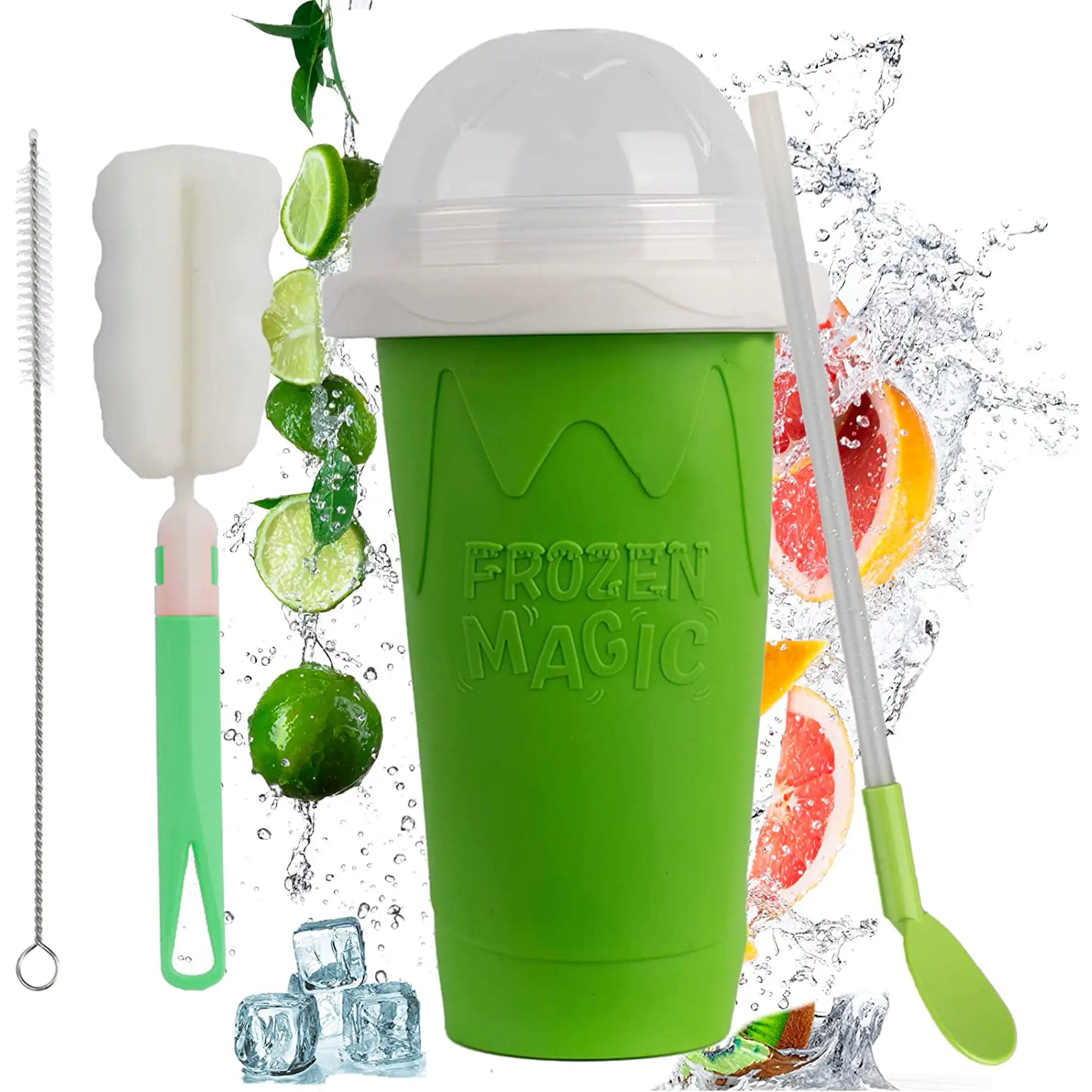 Slushy Maker Cup - TikTok Quick Frozen Magic Cup, Double Layer DIY Slushie Cup for Milkshakes, Smoothies & Slushies, Fast Cooling - Pink Kitchen Utensils