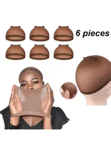 6pcs Pack Unisex Breathable Nylon Hair Net, Lightweight Elastic Hairnet Wig Cap for Wigs & Hairloss Solutions, Ideal for Men & Women, Wig Grip Cap