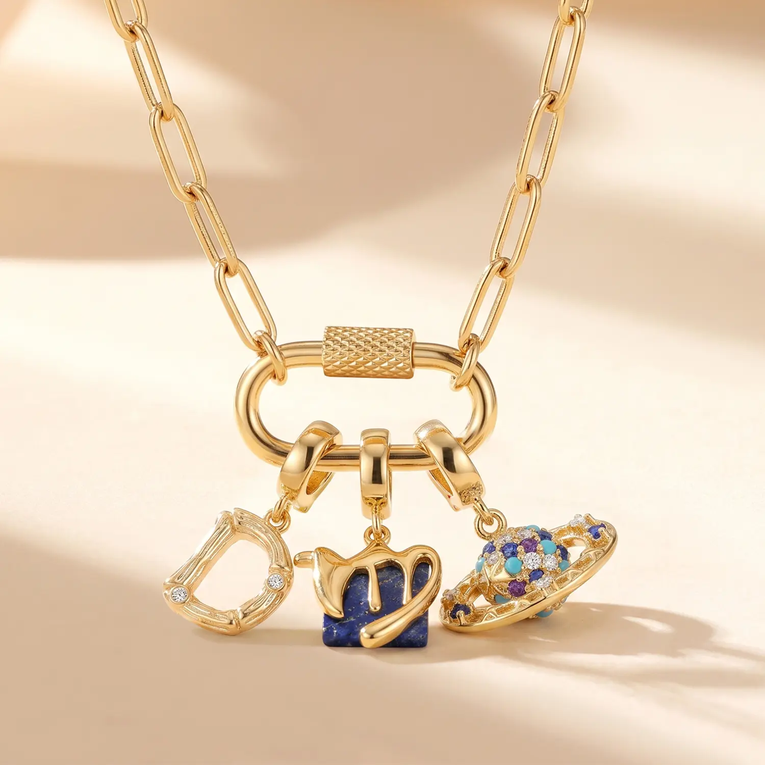 Women's Customized Celestial Zodiac Guardian Planet Necklace - Gold-Plated Astrology Charm Jewelry, Birthday Gift for Girl, Daughter, Customized Gifts, Female, Personalized, Chains Necklace, Fashion Accessory Necklace