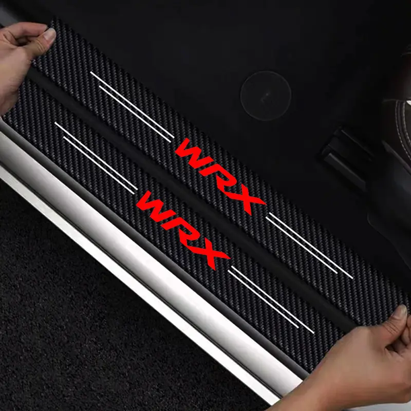 5pcs Car Door Sill Carbon Fiber Stickers, Car Accessory, Vehicle Anti-Scratch & Waterproof Protection, Fits Subaru Forester Xv Outback Legacy Wrx Levorg Brz, Auto Accessories