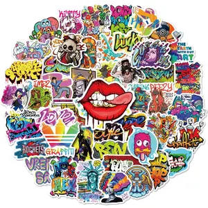 50 street graffiti stickers, cartoon stickers for helmets, student stationery boxes, graffiti stickers, Fun Stickers