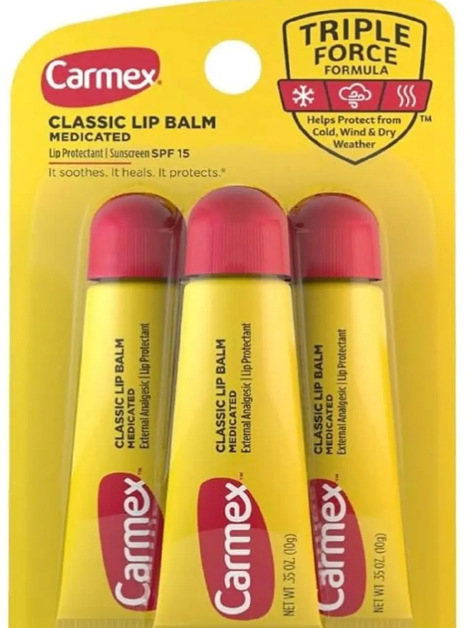 Carmex Classic Lip Balm, 0.35 Ounce (Pack of 3)