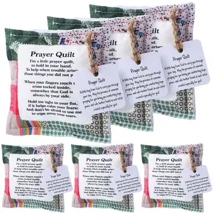 Easter Gift Prayer Quilt with Cross Inside Handmade Prayer Quilt for Women Clergy Pastor Appreciation Gift Mini Scripture Prayer Blanket for Easter Egg Stuffers Easter Basket Stuffer Party Favor