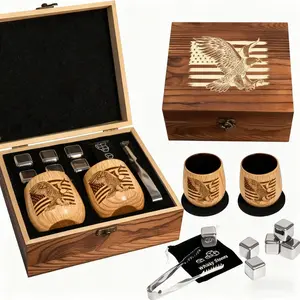 OUHT Charred Wooden Bourbon Drinking Glass, 11oz Handcrafted Engraved Wood Whiskey Glass for Men | Unbreakable Bourbon Whiskey Glass for Dad, Brother, Husband