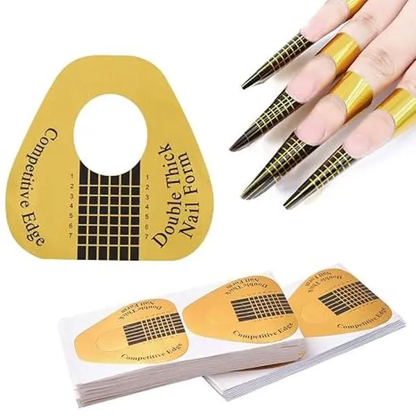100 PCS Nail Forms for Acrylic Nails & Builder Gel Self-Adhesive Nail Extension Forms with Number Marked Guide Nail Sculpting Stickers for Poly Gel UV Gel & Acrylic DIY Home and Professional Nail Art Supplies