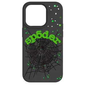Green & Gray Spider Phone Case ️ | Streetwear Aesthetic Glossy Print Cover | Shockproof & Water-Resistant Protective Case for iPhone 17, 16, 15, 14, 13, 12, 11, X, 8, 7, SE