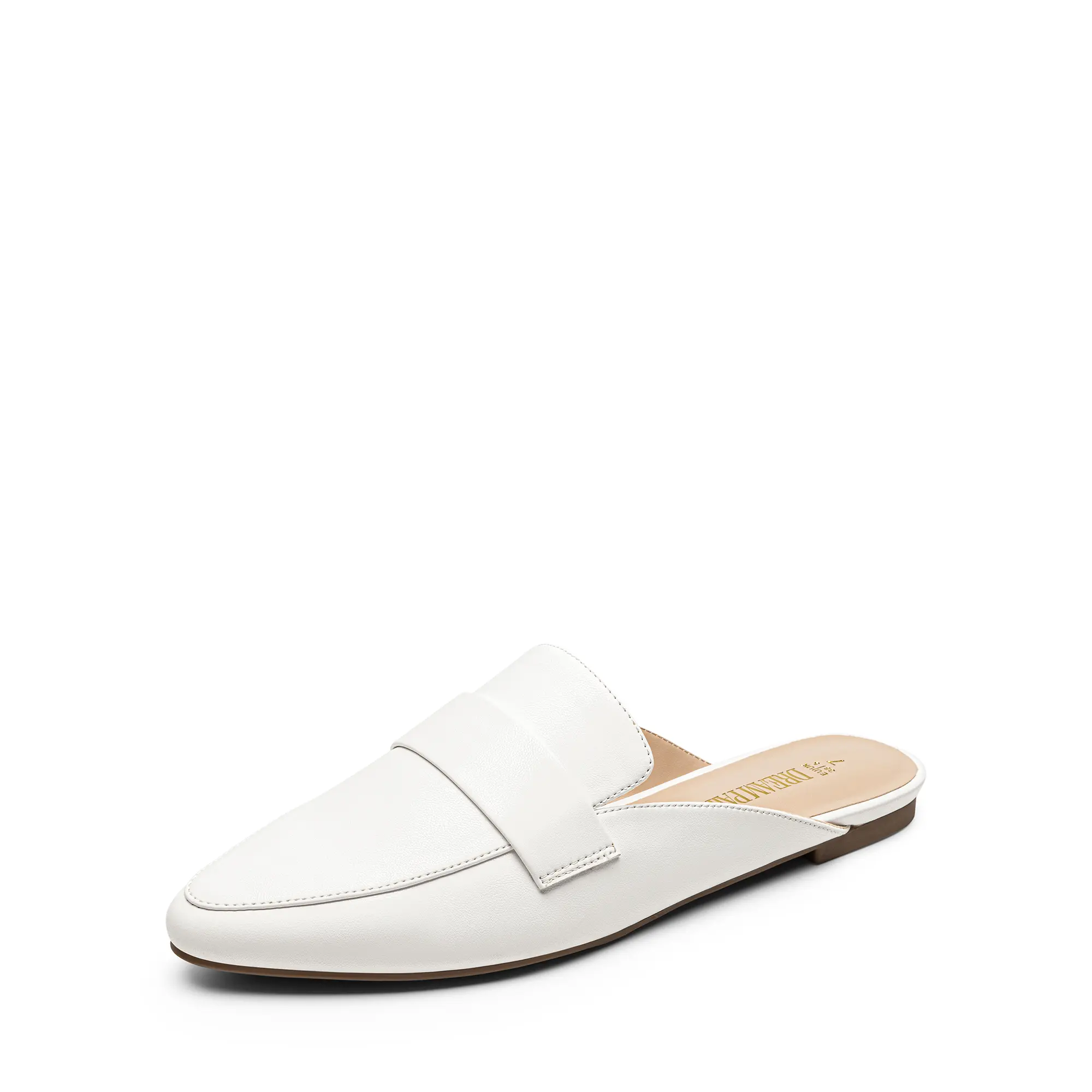Dream Pairs Women's Classic PU Loafer Mules, Pointed Toe Slip On Flats with Buckle for Daily Wear and Working, Footwear, Casual, Walking Shoes, Easy On/Off, Buckle Accent, Pu Upper, Dating, Lightweight, Statement Shoes, Closed Toe Mules, Cushioned Mules