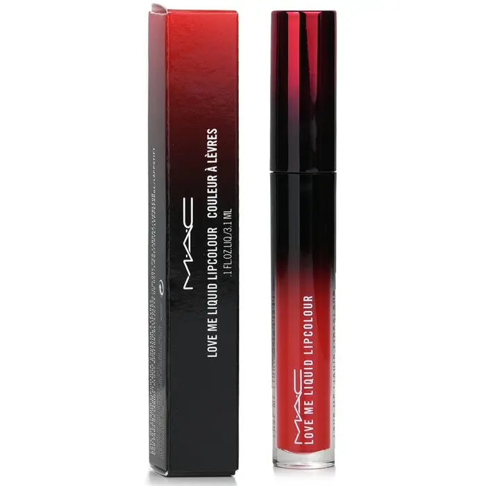 MAC Love Me Liquid Lipstick - Makeup with Coconut, Shea & Argan, Shade #492 Yeah, I'm Fancy (Intense Red Orange)