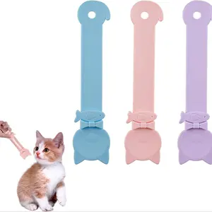 Cat Snack Squeeze Spoon, 3 Counts/set Cute Cat Snack Feeder, Pet Feeding Supplies for Indoor Outdoor Use, Pet Supplies