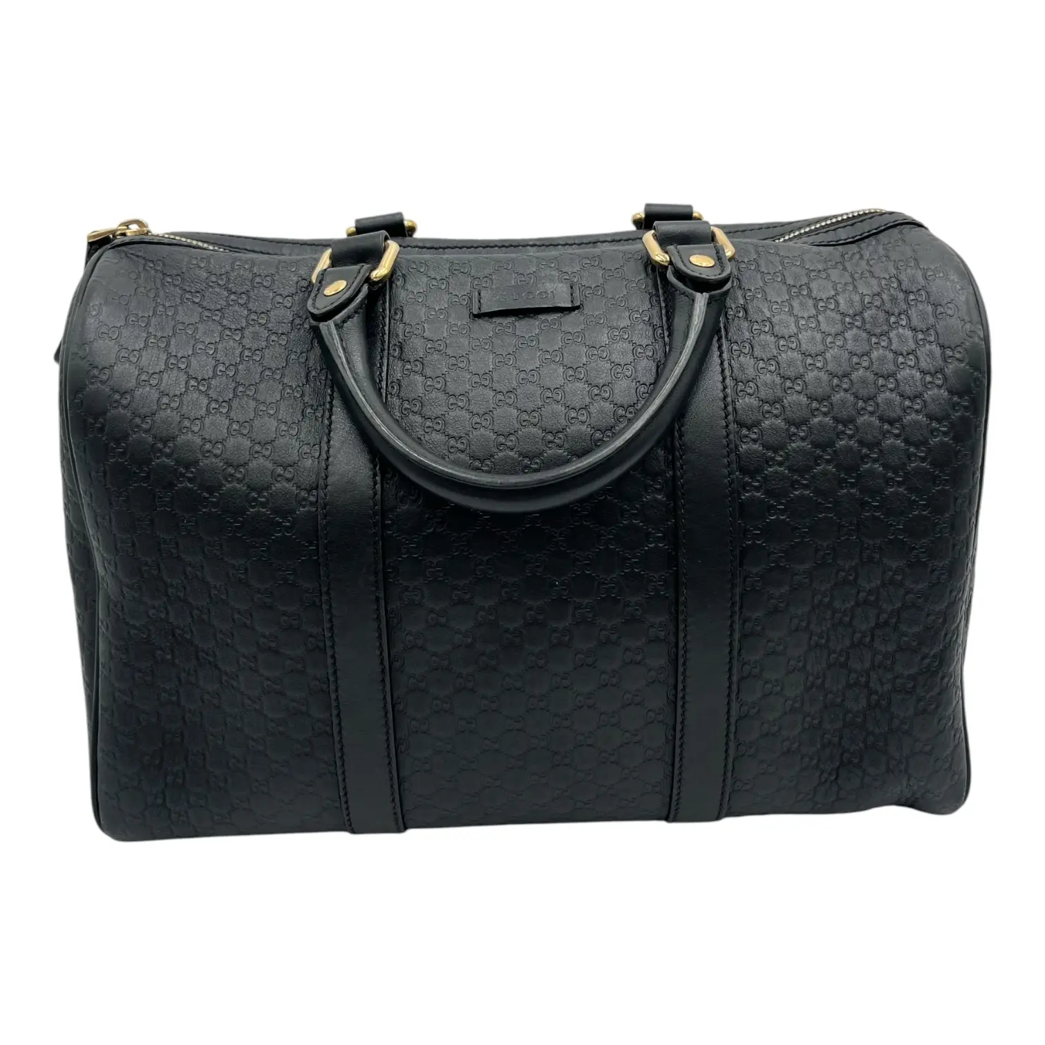 Pre-owned GUCCI GUCCISSIMA LEATHER Shoulder Bags MICROGUCCISSMA BOSTON BLACK SHOULDER BAG