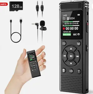 Digital Voice Recorder 16GB Voice Recorder with Playback for Lectures - USB Rechargeable Dictaphone Upgraded Small Tape Recorder Device