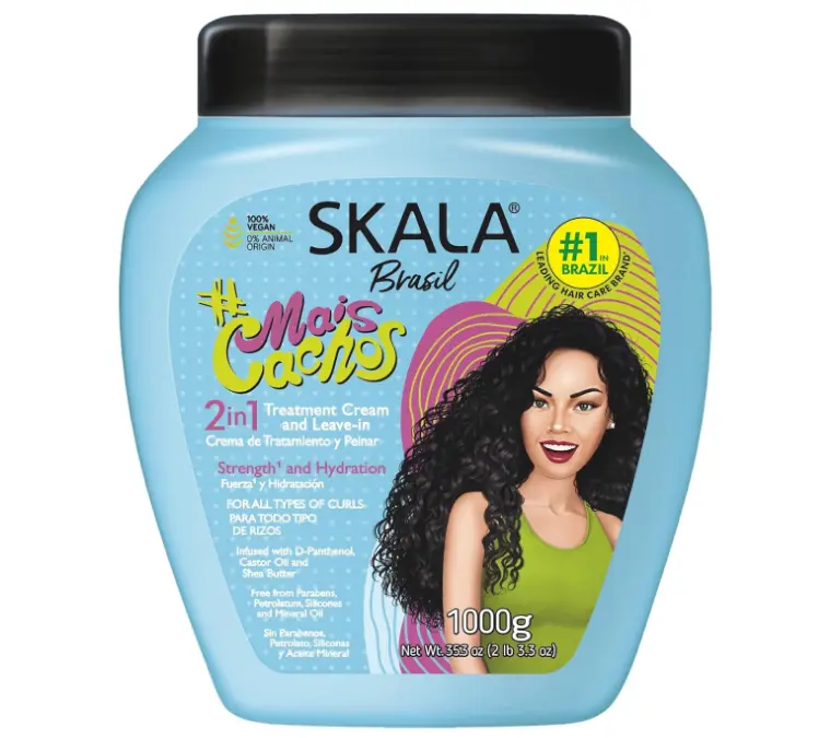 SKALA Mais Cachos Hair Type 3ABC - Eliminate Anti Frizz, For Curly Hair -2 in 1 Conditioning Treatment Cream and Cream To Comb 100% VEGAN 35.2 Oz (1 Pack)