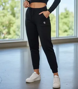 Sweatpants - The Essential Fleece Jogger Sweatpants - Soft Minimalist Cuffed Lounge Pant with Plush Material Modern Fit in Black Loose-Fitting 60% Cotton 40% Polyester Fleece