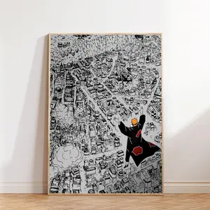 Manga Canvas Wall Art, Black White Red Anime Comic Print, Japanese  Jump Teen Room Decor Unframed Canvas Poster, Frame Not Included