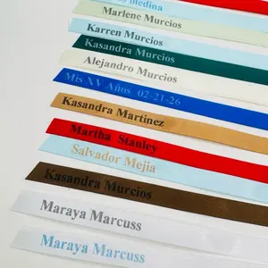 200- 100-12pcs Personalized Quinceañera & Baptism Ribbons - Customized Event Decorations  for Special Celebrations Not folded ribbons