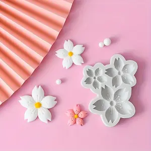 Elegant Sakura Flower Silicone Mold, Ceramic Molds, Printing and Carving Techniques, Painting and Printing, Soil Pressing Molds DIY Craft 3D