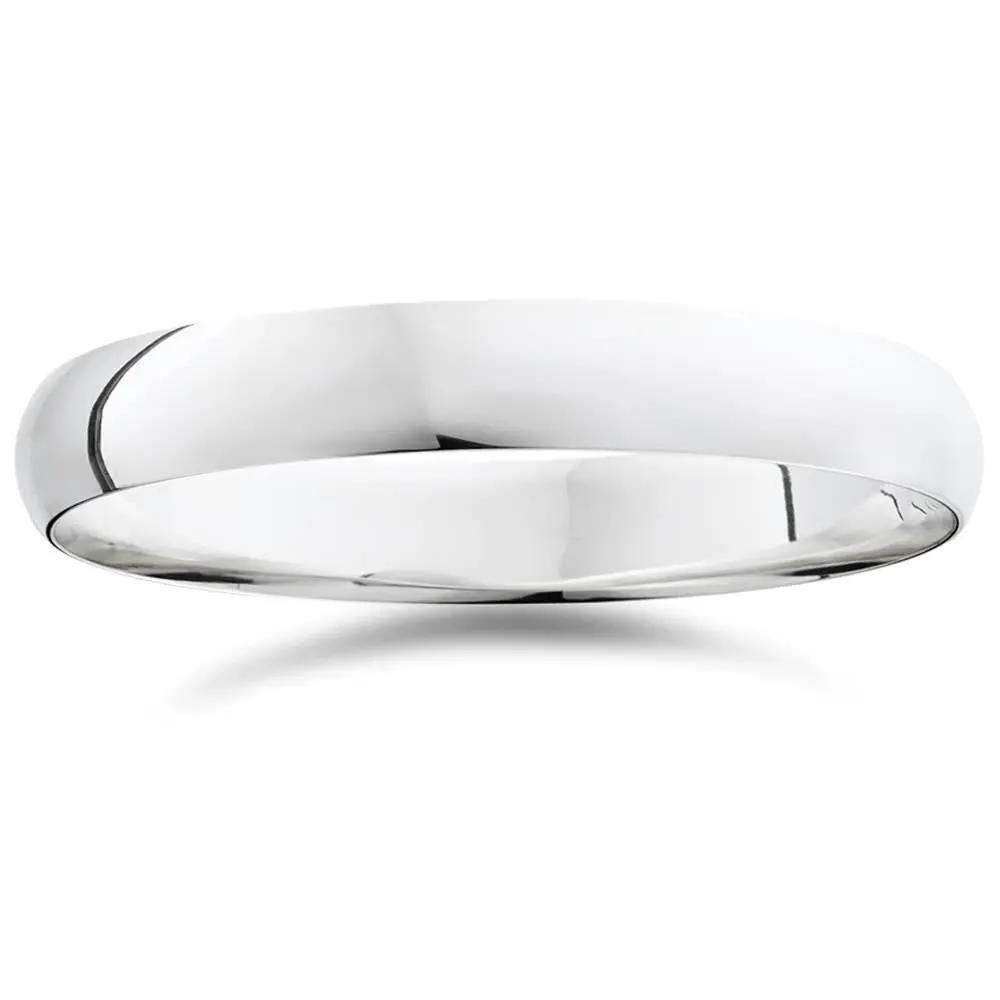 4mm Dome High Polished Wedding Band 950 Platinum