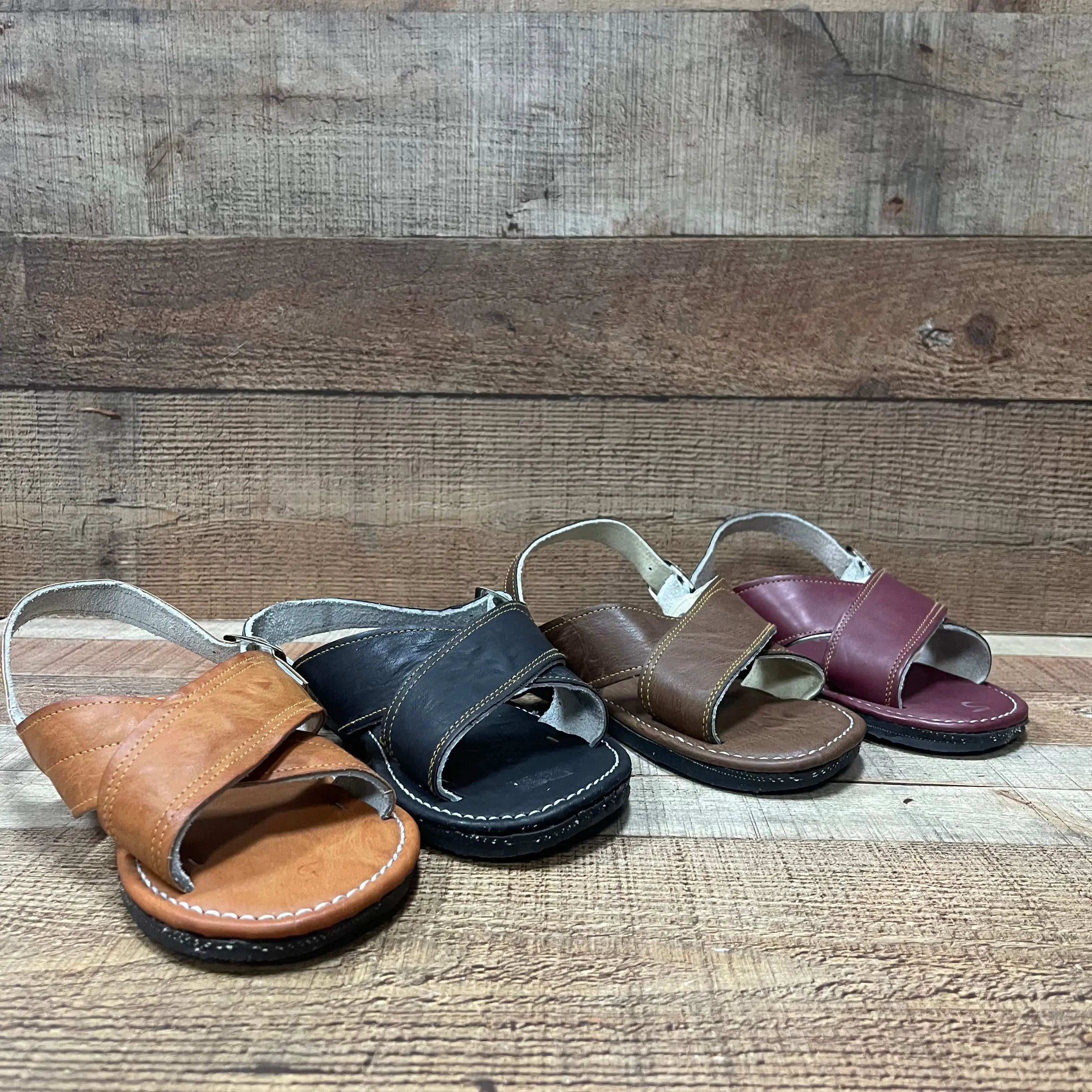Men's Mexican Leather Cushioned Huarache Cruzado Open Toe Velcro Closure Summer Walking Shoes Authentic Leather Sandals for Men's Bedroom