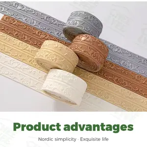 Self-Adhesive Edge Banding Strip, 8mm Thickened Foam Corner Trim, Peel-And-Stick Vinyl Wallpaper Border, Decorative Wallpaper, Easy Install Wall Decoration