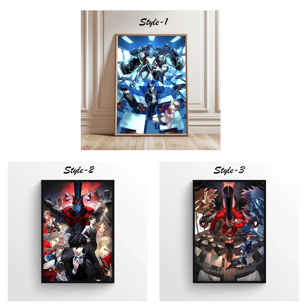Persona 3, 4, 5 Bundle Art Poster Unframed, Investigation Team, Phantom Thieves Anime, Anime Manga Wall Art Decor, Gift For Fans A Soft Tone Aesthetic Poster