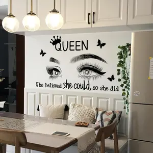 A simple eye, English crown, queen, butterfly self-adhesive home decorative decoration sticker Decoration Items Wall Stickers Decorative Decal for living room and bedroom background, MS1691-YY