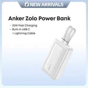 Anker Zolo Power Bank, 20,000mAh and  10,000mAh 30W Max Fast Charging with Built-In USB-C and MFi-Certified Lightning Cables, For iPhone 15 Series, MacBook, and More