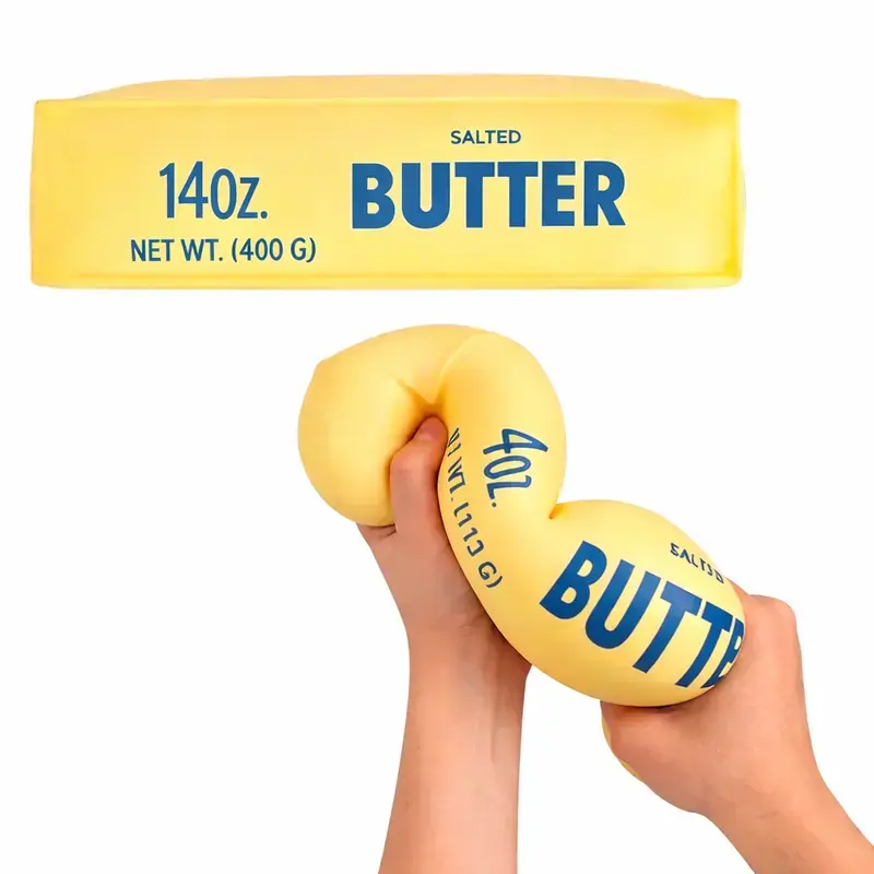 New Ultra-Soft Slow-Rising Butter Stick Squeeze Toy - Food-Mimic Stress Relief Tool, Soft Squishy Companion, Real Food Model Fidget Toy for Party Bags Supplies