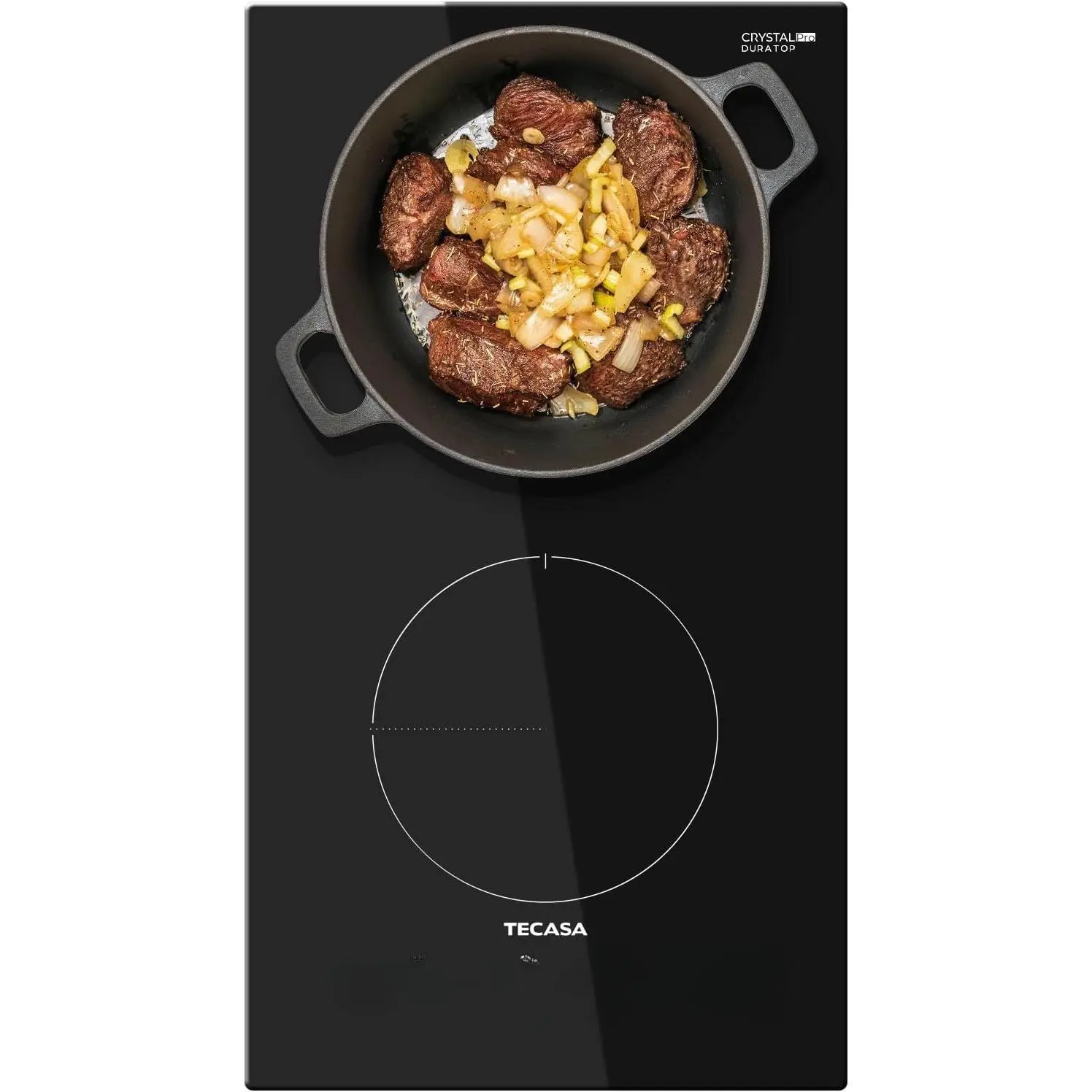 TECASA 12-in Compact Built-in Induction Cooktop - 3500W Kitchen Appliance with 2 Boost Burners, Stainless Steel Enamel Glass Radiant, 9 Power Levels, Timer, Child Safety Lock, Versatile for Magnetic Cookers, Mini Kitchen Induction Hobs, Dual Cooking Induc
