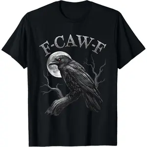 Black Crow, F-Caw-F Funny Black Bird moon Gothic Adult Humor T-Shirt