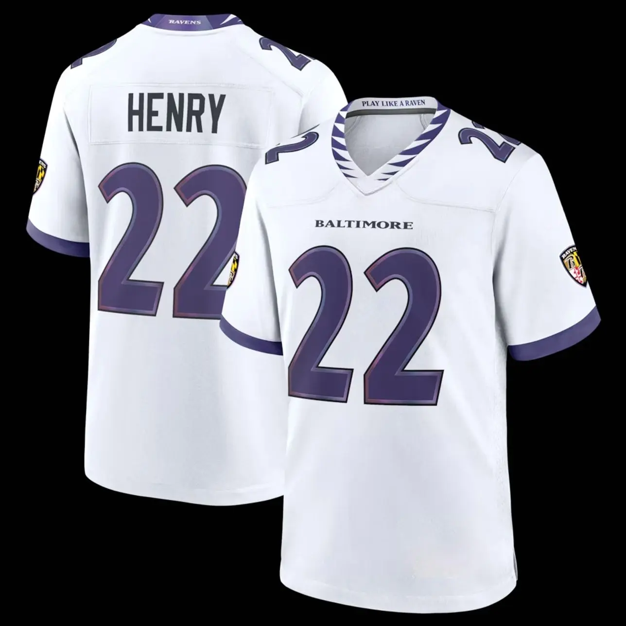 Unisex Football Ravens Henry 22 Game Player Jersey - Black