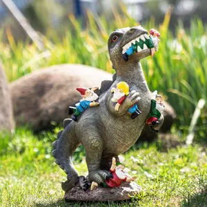 【Spring Glow Up】Sowsun Dinosaur Eating Gnomes Garden Art