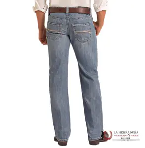 ROCK AND ROLL MEDIUM VINTAGE LEATHER EMB. PISTOL STRAIGHT BOOT REGULAR FIT - BM1PD05568