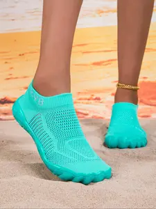 Women's Wide-Fit Breathable Water Shoes with Polyester Upper and EVA Sole, Casual All-Season Style, Ideal for Swimming, Camping and Yoga