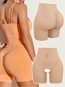 Silicone buttock-enhancing shorts, high-waisted shaping cycling shorts, suitable for both men and women, Shapewear, Fitness Body Shaper, Body shaping underwear, thickened buttocks, enhancing body shape, suitable for daily wear and exercise