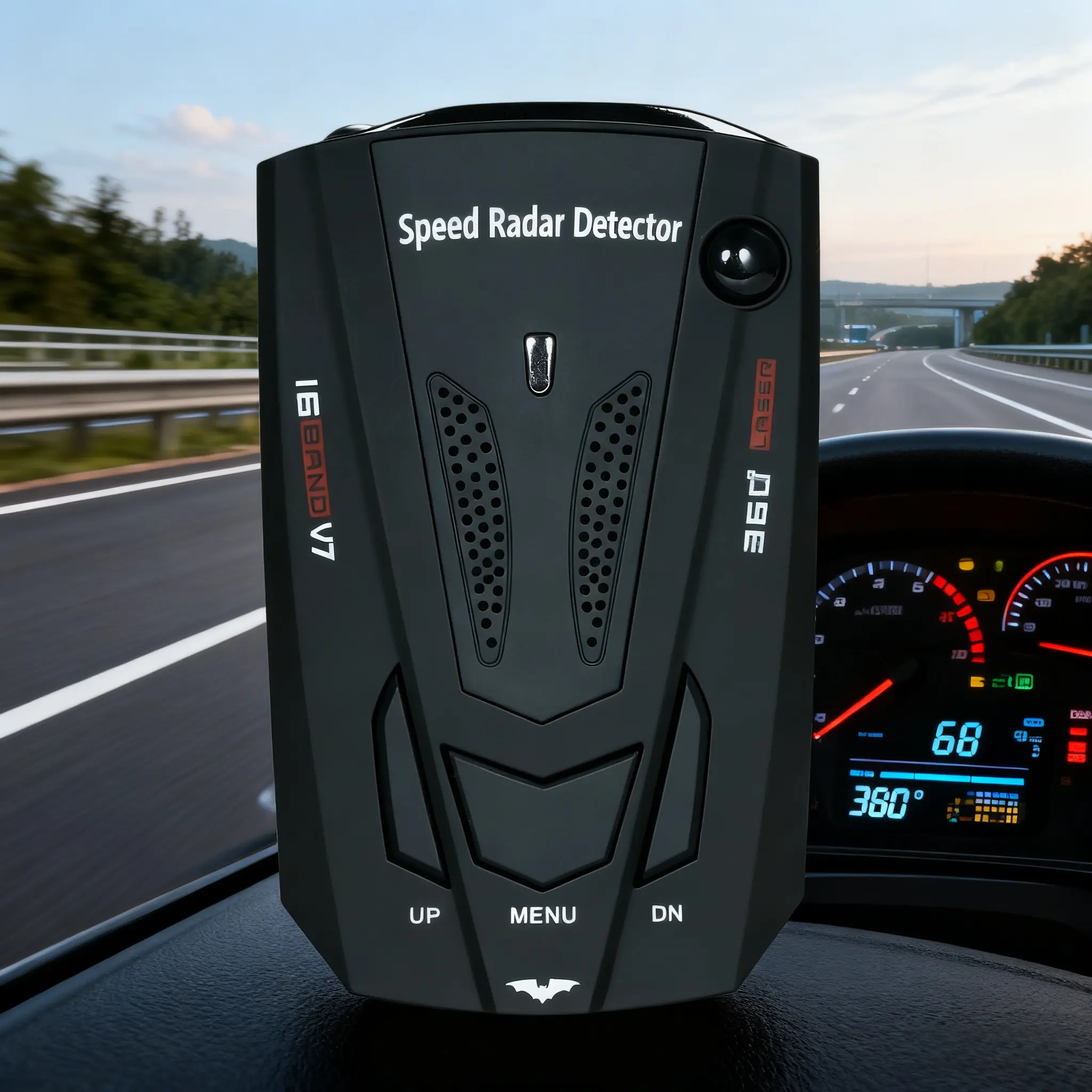 Vehicle Speed Monitor with Laser Detector & mm Wave Radar - Car Electronic Security Safety Accessory, Tire Pressure Monitoring System for Highway Travel, Road Trip