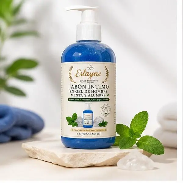Men's External Intimate Gel Soap with Mint & Alum, 8 oz (236ml) - Refreshing Daily Protection Bath & Body Care Product