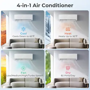 COSTWAY - Energy Star Certified 18000 BTU 21 SEER2 208-230V Mini Split Air Conditioner and Heater Wifi Enabled White