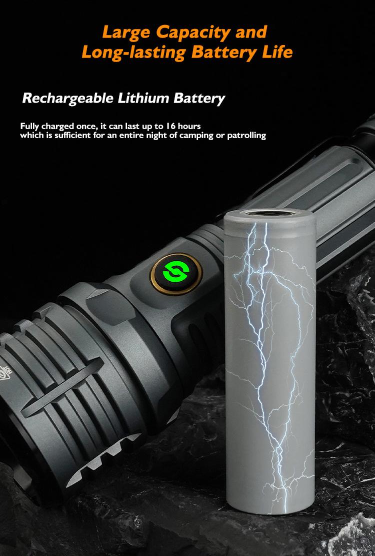 10000 Lumens 4000mAh LED Flashlight Super Bright, Ultra Bright Portable Camping Flashlight,Waterproof Flash Light for Camping,Night Outdoor Emergency Lighting