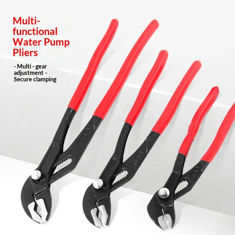 Adjustable Multifunction Household Water Pump Pliers with Grip Handles, Lightweight Hand Tool Pipe Wrench