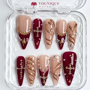 Younique Nails 2025 | LT Studio | Holy Ember | 10PCS 100% Handmade Press-On Nails | Reusable Colorful Art