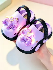 Summer Hole Shoes, Baby Slippers for Boys and Girls, Non-Slip Bathroom Sandals, Cute Cartoon Style, Eva Material