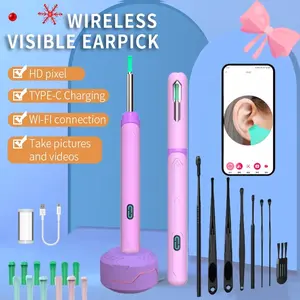 Earwax Removal Tool Kit,,Ear Cleaner Tool with 360° High-Definition Camera,Portable Ear Cleaner Tool with 6 LED Light& 12Ear Spoon and Storage Case, iOS & Android,Waterproof, Ear Cleaning Tool, Thanksgiving&Christmas Gift Set